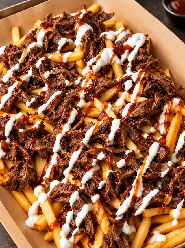 Loaded Shredded Beef French Fries.