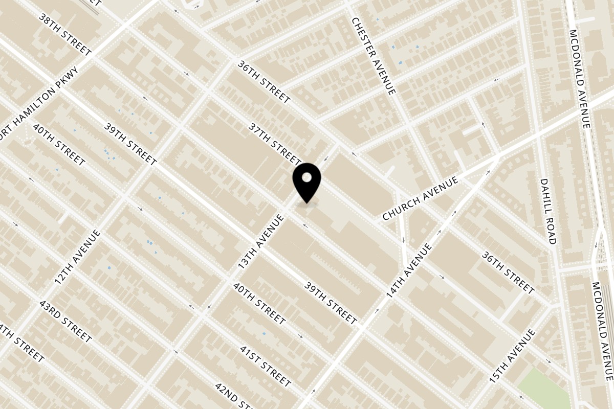 Map showing the location of Zilus Essen on 3715 13th Ave in Brooklyn